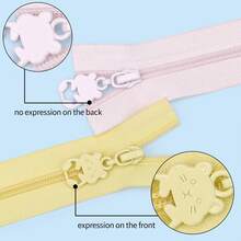 1 Set = 5 Yards (4.5m) Zipper + 10 Small Hamster Zipper Pulls, 3# Colorful Nylon Zipper With Colorful Zipper Pulls (Zinc Alloy Material), 10 Colors Available, Suitable For Bags, Handmade Wallets, Pencil Cases, Home Textiles Pillows, Handmade DIY And More - 3NL+CST - View 3