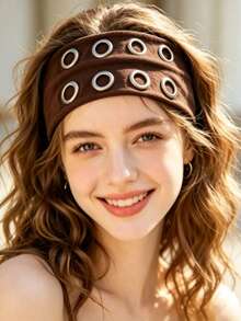 3pcs Multi-Color Metal Hollow Headband, High Elasticity, Y2 Style, Suitable For Outdoor Use And Grooming, Women's Hair Accessories - Multicolor - View 2