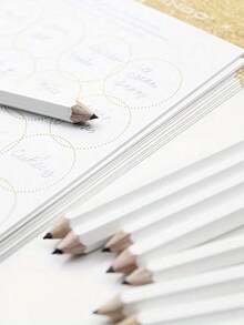 1/5/10/20/50/60/80/100pcs White HB Hexagonal Pencils With Eraser, 4 Inches/10cm Long, Suitable For School, Office, Gift, Wedding, Back To School, Small Party, Bridal Shower And More - Multicolor - View 6