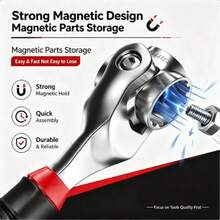 52-In-1 Universal Socket Wrench, Multi-Function Box End Wrench, 360° Rotating Head, Adjustable Multi-Purpose Manual Repair Tool, Suitable For Automotive, Bicycle, Household And Mechanical Maintenance - A - View 6
