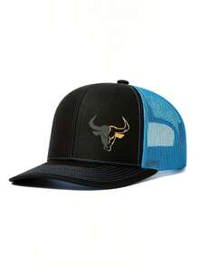 1PC Bull Head Graphic Print Baseball Cap, Unisex Fashion Versatile Trucker Hat, Baseball Cap Suitable For Daily Wear - Multicolor - View 5