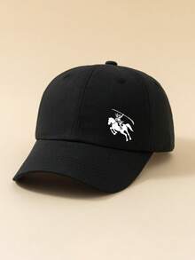 1pc Minimalist Fashion Casual Baseball Cap With "Knight With Sword Riding Horse" Graphic, American Retro Style, Versatile Design, Highly Attractive All-Season Decorative Cap, Essential Fashion Item For Men And Women, Suitable For Commuting, Work, School, Outdoor Activities And Themed Parties - Baseball Cap - View 8