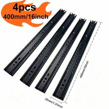 2 Pairs (4 Pcs) 3-Fold Full-Extension Drawer Slides – Side-Mount Cabinet Slides, 100 Lb Load Capacity, 10–16 Inch Sizes, 35mm Width, Quiet Operation – Suitable For Wardrobes, Kitchens, And Desks | Black | Soft-Close & Smooth | Heavy-Duty - Heavy Duty Black 3-section Drawer Slide - 16 Inch - View 12