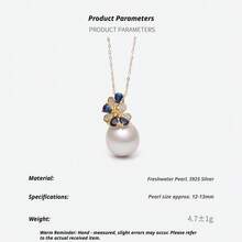 DARA Freshwater Pearl Pendant S925 Silver 12-13mm Baroque White Pearl, Suitable For Daily Commute And Date Wear - White - View 4
