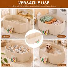 Foldable Bathtub 85x46cm Off-White Portable Bath Tub Travel - White - View 6