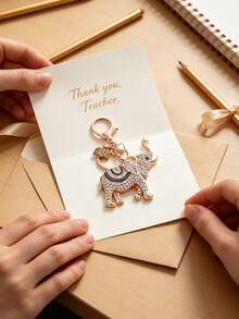 Colorful Lucky Elephant Keychain For Women, Elephant Pendant Keychain, Y2K Rhinestone Elephant Bag Charm, Suitable For Bags, Car Accessories, Wallets - Multicolor - View 9
