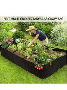 Extra Large 8-Compartment Raised Garden Bed Set, Modern Style, Weather-Resistant Rectangular Planter Box, Floor-Standing, With Indoor/Outdoor Accessories, Suitable For Vegetable And Flower Planting, Ideal Gift For New Year, Valentine's Day, Easter - Multicolor - View 2