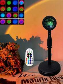 1pc 16-Color Sunset Projection Lamp With Remote Control And USB Powered - 4 Mode Settings, Suitable For Photography, Selfie, Party, Home Decor - Great Gift For Women, Girls, Wedding, Halloween, Christmas, Birthday Gift - Multi-color light - View 18