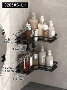 1/2/3pcs Corner Shower Caddy, Bathroom Storage Rack, Indoor Shower Shelf, Kitchen Bathroom Organizer, Space-Saving Triangle Rack - Wall-Mounted Bathroom Shampoo, Body Wash And Cosmetic Storage Rack - Easy To Install, Bathroom Accessories - Multicolor - View 15