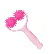 1pc Handheld Spiky Massage Ball Roller, 2-Wheel Spiky Silicone Manual Massage Roller With Ergonomic Handle, Portable Foot Arm Body Neck Leg Muscle Massage Pressure Relief Tool - Multicolor - View 8