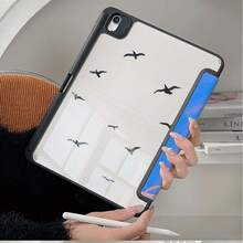 1pc Blue Abstract Line Flying Birds Quote Tablet Case With Pen Slot, Multi-Angle Magnetic Stand With Auto Sleep/Wake,Tablet Case Compatible With IPad PRO/AIR, Compatible With SAMSUNG,Compatible With XIAOMI Pad 5/6/7,Compatible With Huawei Matepad - Multicolor - View 6