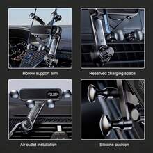 Car Air Vent Phone Holder With Extendable Arm, 6-Point Gravity Auto-Locking Phone Mount, 360° Rotating Universal Car Phone Holder, Compatible With 4.7-7.0 Inch Smartphones, Perfect Gift Product - A - View 8