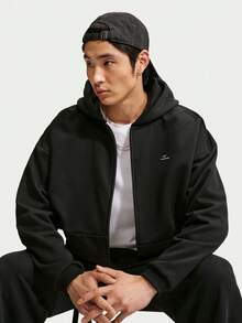 Nike Men's AS M NK TF SI BRSH FZ HD Knit Sweatshirt Jacket JA9620-010 - Black - View 3