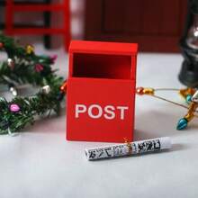 7pcs Mini Mailbox & Parcel Set - Dollhouse Decor, Christmas Doorway Miniature Scene Decoration, Photography Props, DIY House Decoration, Perfect Christmas Gift - Mailbox - View 2