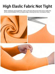 1 Pair Summer Outdoor Sun Protection Ice Silk Arm Sleeves, Anti-Slip Elastic Fishing Arm Warmers - A - View 3