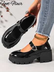 Foot Flair 女款厚底踝帶經典舒適瑪麗珍鞋 尺寸 35-43 - 黑色 - 查看 4