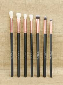7-Piece Eye Makeup Brush Set, Portable Eye Brushes, Professional Blending Eyeshadow Brushes, Soft Bristle Wooden Handle Eyeshadow Brushes, Suitable For Eyeshadow, Eyebrows, Eyeliner And Blending - Multicolor - View 7
