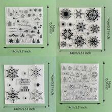 Snowflake Christmas Ornament Clear Silicone Stamp,Winter Holiday Decor Transparent Rubber Seal For Card Making Scrapbook Journal DIY Craft Stamp - SD-2 - View 2
