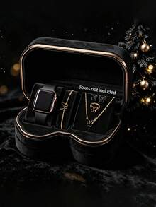 Fashionable Minimalist Square LED Electronic Watch With Butterfly Bracelet, Necklace, Ring And Earring Set, Children's Holiday Gift, Christmas Favorite - Multicolor - View 12