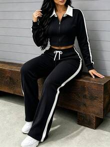 Women Two-Piece Outfits - Black - View 2