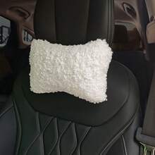 1pc Teddy Curly Plush Car Seat Neck Pillow, Travel Relaxation Head And Neck Support Pillow, Soft And Comfortable Curly Plush Car Headrest - A - View 4