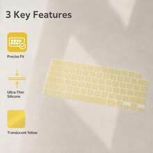 Silicone Keyboard Film For MacBook Neo 13 A3404 Light Yellow Keyboard Cover For MacBook Pro 14 16inch Laptop Keyboard Protective Film For MacBook Air 13.6 M2 M3 M4 M5 Air 15.3,Reusable And Washable Fresh Style Film,Suitable For Students,Birthday Gift - View 3