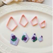 Modern Minimalist Geometric Pattern Polymer Clay Cutter, Asymmetrical Polygon Shaped Clay Cutter, DIY Handmade Earring Pendant Brooch Making Tool, Compatible With Polymer Clay, 3D Printed, Clean Cut, Handmade Jewelry Floral DIY Craft Accessories - Geometric - View 7