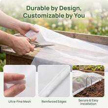 1pc Garden Netting Fine Mesh, Plant Row Cover Net, Bird & Insect Barrier, Breathable Plant Protector For Vegetable Patches & Garden Crops - 3x5M - View 12