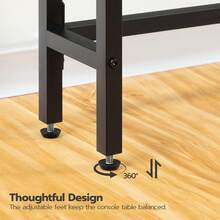 Slim Console Table, Hallway Table, 100 Cm Long, Narrow Sofa/Behind Couch Table For Entryway, Small Spaces - Brown - View 4
