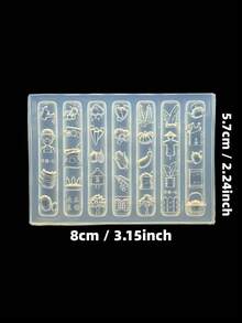 1pc Pastoral Style Bee Farm Vegetable & Cartoon Animal 3D Nail Art Silicone Mold, DIY Wearable Nail Decor - Clear - View 5