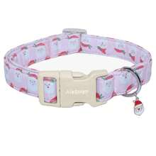 1PC Pink Santa Claus Cartoon Print Collar, Soft Adjustable Dog Collar With Quick Release Buckle, Adjustable Strap, Zinc Alloy D-Ring, Festive Christmas Pet Collar For Small Medium Large Dogs And Cats, Holiday Gift For Boys And Girls - Pink - View 3