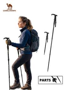 CAMEL CROWN T-Handle Hiking Pole, Lightweight Adjustable Aluminum Alloy Trekking Pole, Portable Folding Walking Cane, Suitable For Hiking And Travel - Black - View 1