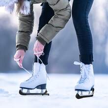 2pcs Ice Hockey Skate Blade Guard Set, Adjustable Heel Strap, Secure Fit, Suitable For Ice Skating Enthusiasts, Figure Skating And Hockey Training, Anti-Collision Blade Protection, Ice Rink Accessories, Winter Ice Sports Holiday Gift - Multicolor - View 1