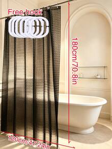 3D Transparent Crystal Plastic Shower Curtain 180*180cm Thin Lightweight Ice Crystal Plastic Bathroom Shower Liner With Plastic Grommets - Grey - View 14