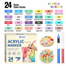 Flysea New Colorful Series 16/24/36/48pcs/Box, Vibrant Macaron Dopamine Gray, Blue, Green, Brown And Other Professional Acrylic Marker Pens For Painting, New Free Ink System, Multiple Color Combinations Available, Newly Launched, Better Quality, Smoother Writing Experience, Designed For Professional Artists - Sets - View 11