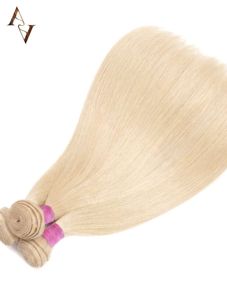 ARABELLA 1PC & 3Pcs Silky Straight Bundles #613 Blonde Skin-Like Real Transparent Lace 16-26 Inch 100% Human Hair Extensions Soft & No Tangle Unprocessed Virgin Human Hair Extensions For Women Daily Use - S613 - View 1