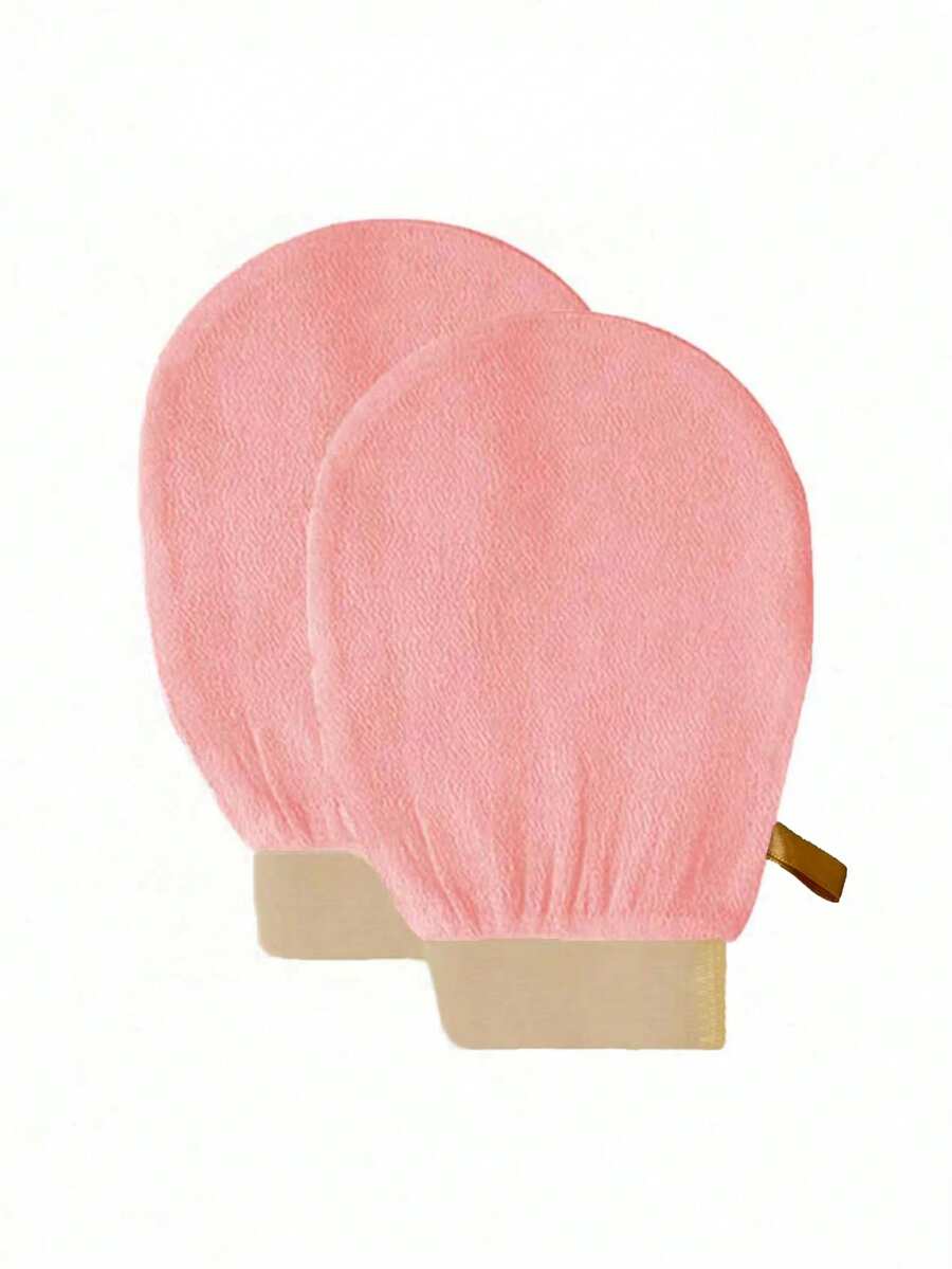 2/1pc Exfoliating Gloves, Effectively Remove Dead Skin, Suitable For Spray Tanning Or Keratosis Pilaris, 100% Viscose Fiber Material - Multicolor - View 1