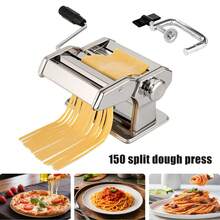 Manual Pasta Maker Machine, Stainless Steel Pasta Roller & Cutter With 9 Adjustable Thickness Settings, Dual Width Noodle Maker For Homemade Pasta, Spaghetti, Fettuccine, Lasagna, Easy Clean Kitchen Gadget - Silver - View 2