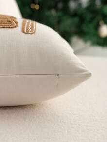 1pc Christmas MERRY Embroidered Pillow Case, Christmas Tree Pillow Cover, Suitable For Indoor Decoration, Christmas Decoration, All Season Pillow Case, Without Insert - Multicolor - View 8