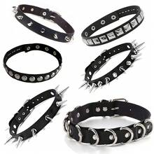 1pc Punk PU Leather Choker, Spiked & O-Ring Collar, Adjustable Buckle, Gothic Subculture Accessory For Party & Halloween Cosplay - Black - View 9
