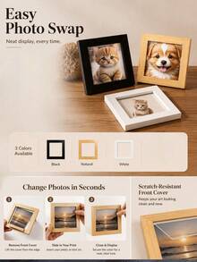 Minimalist Modern Compact Square Design Multi-Color Scratch-Resistant Panel Desktop/Wall-Mounted Frame, Suitable For Living Room, Bedroom, Desk, Photo Wall, Housewarming Gift, All-Season Indoor Decor - Multiple Styles - View 10