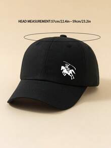 1pc Minimalist Fashion Casual Baseball Cap With "Knight With Sword Riding Horse" Graphic, American Retro Style, Versatile Design, Highly Attractive All-Season Decorative Cap, Essential Fashion Item For Men And Women, Suitable For Commuting, Work, School, Outdoor Activities And Themed Parties - Baseball Cap - View 7
