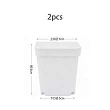 30/20/10/2pcs White Square Planters With Drainage Feet, Anti-Root Rot, Succulent Seedling Pots, Indoor Desktop Green Plant Planting Small Square Pots - A - View 12