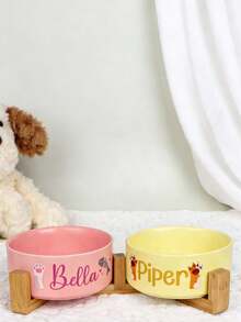 Personalized Ceramic Pet Bowl – Custom Cat & Dog Food Dish,Personalized Pet Bowl With Name/ Cat Water Bowl/Gift For Pet Lovers - Multicolor - View 5