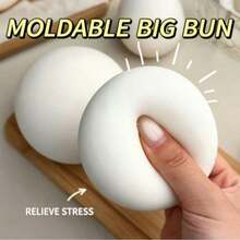 somoving 1pc Moldable Big Bun Squishy Toys, Food Shape Squishies, Stress Relief Hand Squeeze Fidget Toy For Desktop Decor - Multicolor - View 5