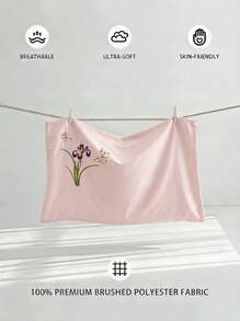 Veyra Day 2 Buah Sarung Bantal Bordir Poliester dengan Penutup Amplop, Bahan Poliester Halus dan Bernapas, Pelindung Bantal Tempat Tidur dengan Penutup Amplop (Tanpa Isian) - MultiWarna - View 3