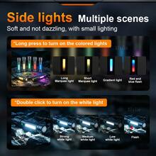 450000LM Ultra Bright 30W LED Flashlight,Long Shot 1000M,Zoomable Long‑Range Torch,Type‑C Rechargeable,Magnetic Base,Side RGB Light,Waterproof 5‑Modes Flashlight For Camping Emergency Outdoor - Black - View 6
