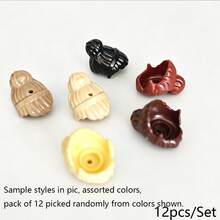 Wig Rambut Minifigure Acak & Serupa, Gaya Rambut Anak Perempuan, Suku Cadang Kustom DIY MOC Blok Bangunan, Aksesoris Kepala Figur Plastik ABS, Pilihan Paket 12 Buah atau 36 Buah, Untuk Usia 14+ - MultiWarna - View 19