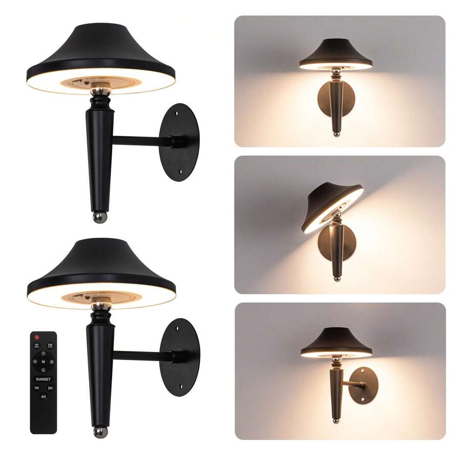 LED Wall Light With Touch And Remote Control, Wireless Charging, Timer And 3 Color Modes, 3600mAh Battery Powered, Adjustable Color Temperature, Brightness And Lamp Head Direction, Suitable For Bedroom/Living Room/Room/Hallway