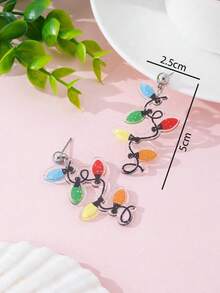 1 Pair Christmas Colorful Light Design Women's Fashion Jewelry Earrings, Perfect Gift For Holiday Party - Multicolor - View 4